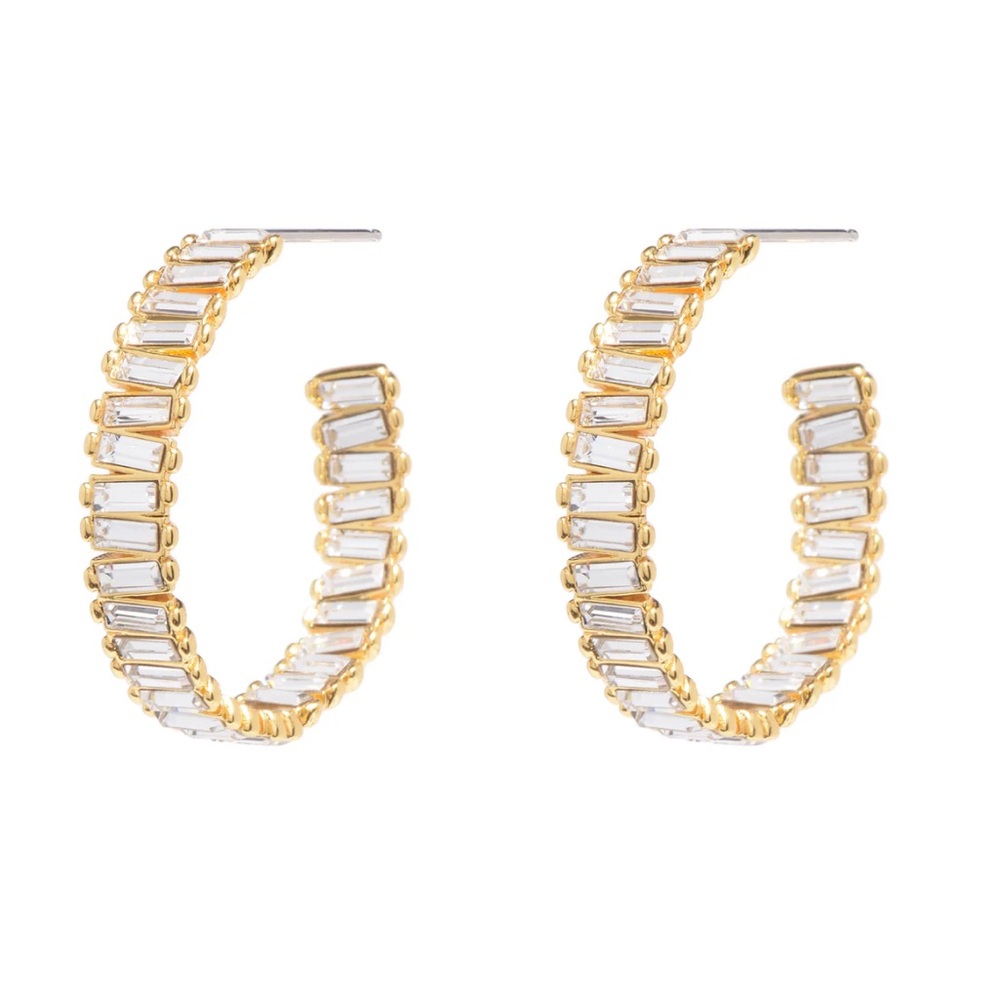 NWOT Melissa Lovy Baby Serena Hoops in Gold